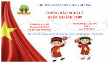 Thông báo nghỉ lễ quốc khánh 02/09