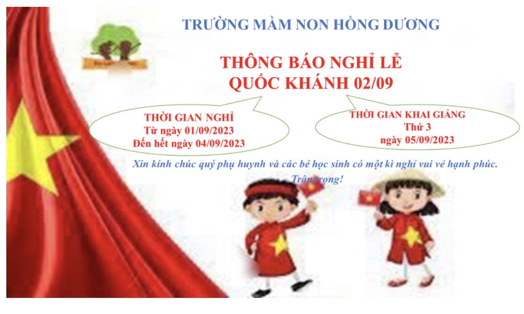 Thông báo nghỉ lễ quốc khánh 02/09